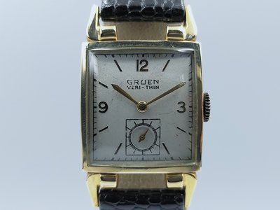 【發條盒子H2271】GRUEN高路雲 原裝14K黃金 手上鍊古董收藏腕錶