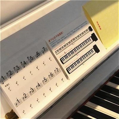 鋼琴鍵盤貼紙8g8鍵彩色透明61電子琴手卷五線譜R簡譜按鍵音標鍵位小家家樂