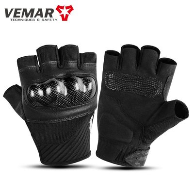 VEMAR機車騎行半指手套男女夏季薄款透氣碳纖護殼防摔機車裝備