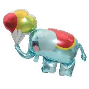 卡通動物造型特價鋁箔氣球批發 ☆H40~大象氣球(110*65cm)  生日園遊會周年慶派對