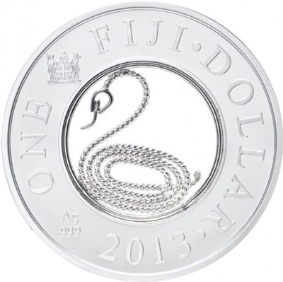 斐濟 紀念幣 2013 銀絲銀幣系列之三-蛇年銀絲紀念銀幣 原廠原盒