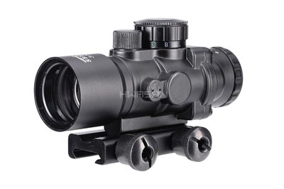 【BCS生存遊戲】3.5X30短款抗震紅綠藍光學十線狙擊寬軌瞄準鏡-CHB148