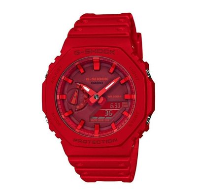 Casio G-Shock GA-2100-4A1手錶 200米 防水 碳纖維 超薄 雙顯 AP 皇家橡樹 寶格麗 紅魂 紅面 紅針 全紅 純紅 紅色