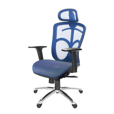 GXG 高背全網 電腦椅 (鋁腳/2D升降扶手) 型號091 LUA2