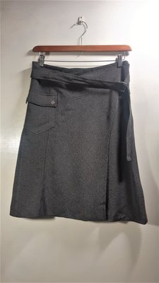 ※蜜彩BABY熊※SHUN YI鐵灰色造型腰帶一片及膝裙特價280(買三送一)