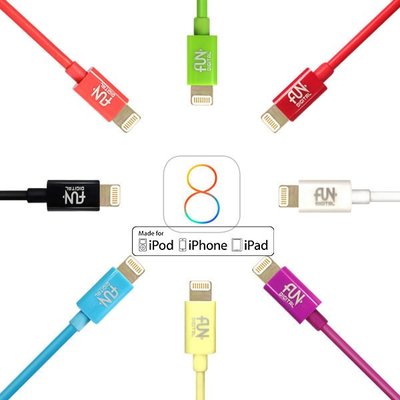 FUN DIGITAL Apple iPhone 5 5C 5S SE 2.4A 原廠快充線 MFI認證 萊摩