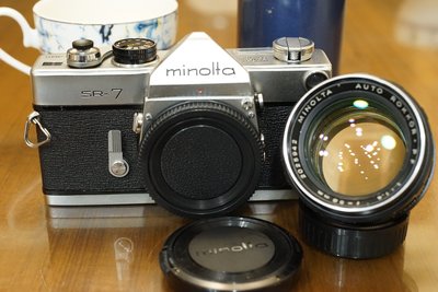 【售】品相很好純機械Minolta SR-7加購Auto Rokkor 58mm F1.4 大眼睛人像鏡接環