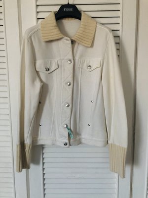 ESCADA 金屬釦米白色針織外套