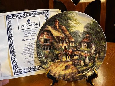 英國製Wedgwood 英國老鄉村限量骨瓷掛盤#123235