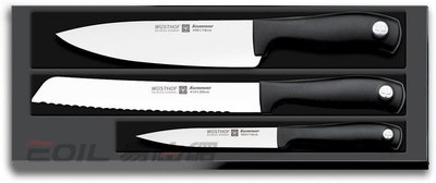 【易油網】Wusthof 三叉牌 主廚刀3件組 (主廚刀、麵包刀、水果刀)銀點系列RIEDEL 雙人 WMF #9814