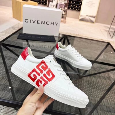 新品Givenchy紀梵希 2022小白鞋5D打印系帶情侶低幫皮鞋平底休閑運動板鞋子促銷