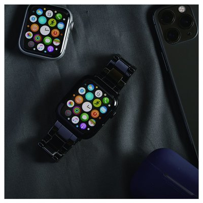 【完全計時】錶帶館│38/40/42/44mm Apple watch通用錶帶 二色陶瓷錶帶