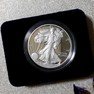 美國 2015年 鷹揚 精鑄銀幣 純銀1盎司 含盒證