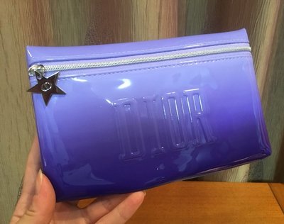 DIOR迪奧 專櫃贈品 漸變藍紫色化妝包/手機包/洗漱包/收納包/手拿包