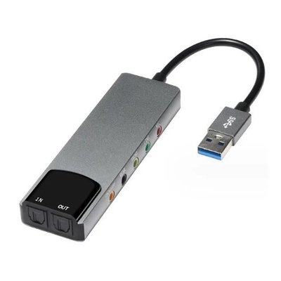 【世明國際】鋁合金USB光纖SPDIF聲卡電腦外置多功能支援AC-3 DTS 5.1聲道