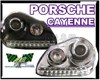 小亞車燈改裝╠全新外銷限定 PORSCHE CAYENNE 955 LED燈眉 R8 魚眼大燈 一組