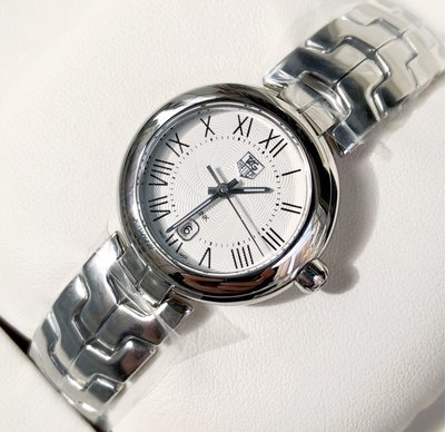 TAG HEUER Link 白色面錶盤 銀色不鏽鋼錶帶 羅馬數字 石英 女士手錶 WAT1416.BA0954