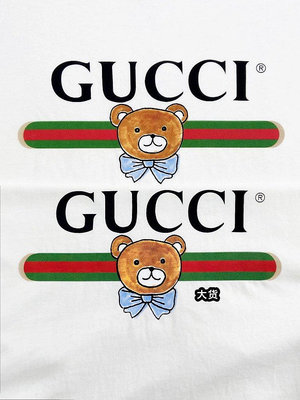 【首頁有特價活動現貨】Gucci/古馳KAI金鐘仁聯名t恤男泰迪熊logo