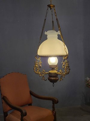 法國 法國號 可愛狗狗 小鳥 銅雕  蘑菇 油燈造型 吊燈 歐洲老件 復古燈飾 l0492【卡卡頌  歐洲古董】✬