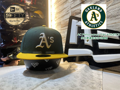 New Era MLB Oakland Athletics 59fifty 美國大聯盟奧克蘭運動家隊球員場上佩戴全封帽