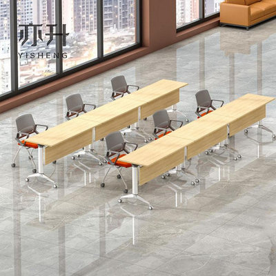 會議桌可折疊會議桌長條桌拼接培訓桌椅組合多功能移動條形辦公桌長桌
