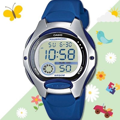 【超人氣】CASIO手錶專賣店 國隆 LW-200-2A 銀框深藍 有型美眉數字女錶
