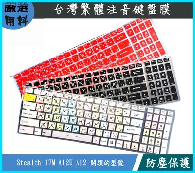 彩色 MSI Stealth 17M A12U A12 鍵盤膜 鍵盤保護膜 鍵盤套 繁體注音
