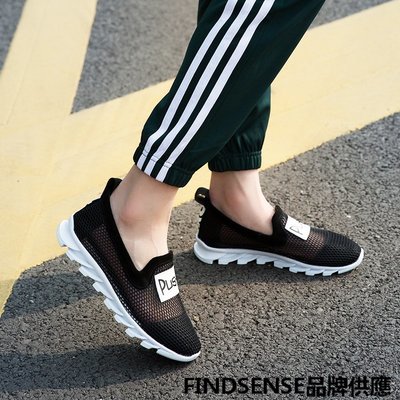 FINDSENSE品牌 夏秋款 新款 日本 女 高品質 個性  網布  一腳蹬 舒適 透氣皮質 休閒鞋  潮流鞋子