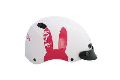 〈JN騎士用品〉EVO CA-110 安全帽 大人 1/2 半罩 雪帽 卡通 Love兔 白