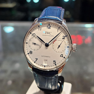 【個人藏錶】 IWC 萬國錶 IW500705 7日鍊 白面藍鋼針 42.3mm 2017全套 美錶