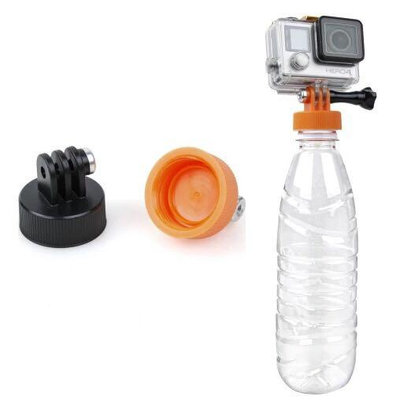 適用GoProhero765/4運動相機自拍桿支架 礦泉水瓶蓋 轉接頭浮力棒