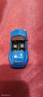 KYOSHO 京商 1/64 保時捷Porsche 911（997）藍色敞篷車 少一支後視鏡 無盒無包裝