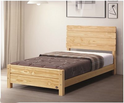 【生活家傢俱】HT-357-4：3.5尺實木單人床【台中家具】】實木床 兒童床 床架 原木色 北歐風 台灣製造