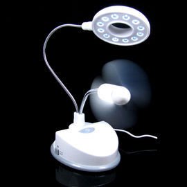 USB臺燈+USB風扇 USB檯燈超高亮度白光LED 金屬蛇管隨意彎曲 8738F 白