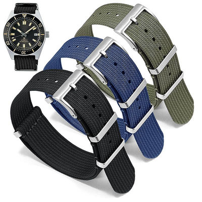 尼龍手表帶適配精工潛水表西鐵城水鬼卡西歐天梭海洋之星帆布表鏈/可可特價