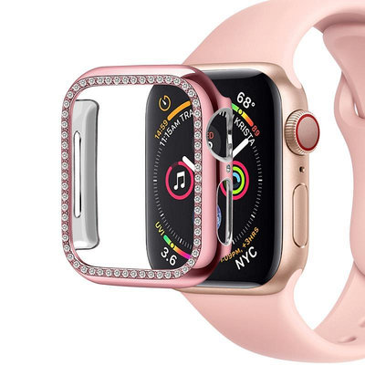 手錶帶適用蘋果apple watch4四代手錶防摔鑲鉆PC保護殼iwatch7保護套