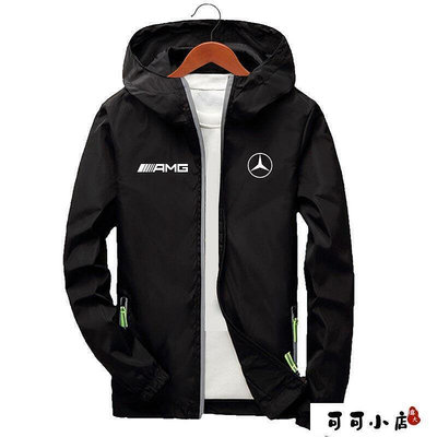 現貨：AMG賓士Mercedes BENZ 4s店男士外套秋冬季中款風衣連帽韓版潮牌夾克衫百搭上衣