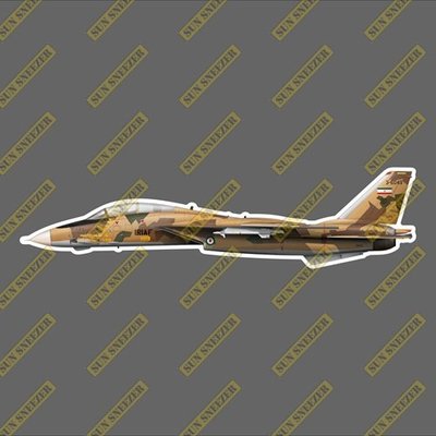 伊朗空軍 F-14 雄貓 36043 沙漠迷彩 擬真軍機貼紙 尺寸長165 mm