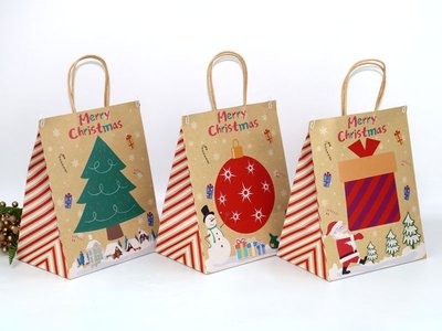 Amy烘焙網:6入/創意DIY刮畫紙個性塗鴉包裝袋/聖誕手提袋/聖誕禮物提袋/方底禮品提袋
