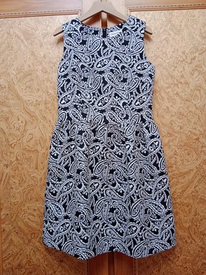 【唯美良品】意大利精品 LORANZO ROMAMZA 黑白圖騰緹花洋裝~ W1015-790  34號.