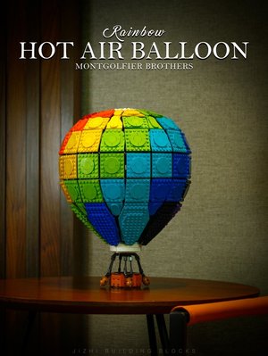 匹配樂高MOC熱氣球女孩系列成人高難度拼裝積木玩具情人節禮物