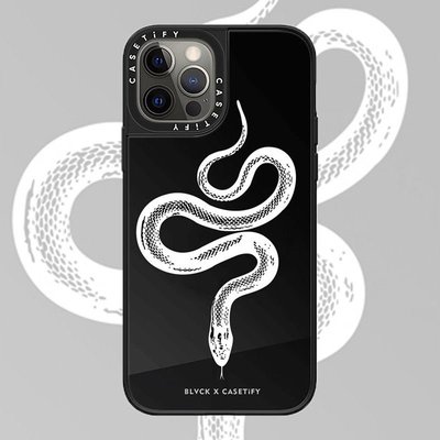 CASETiFY鏡面BLVCK潮牌iPhone13ProMax蘋果12手機殼11黑蟒蛇XSMAX