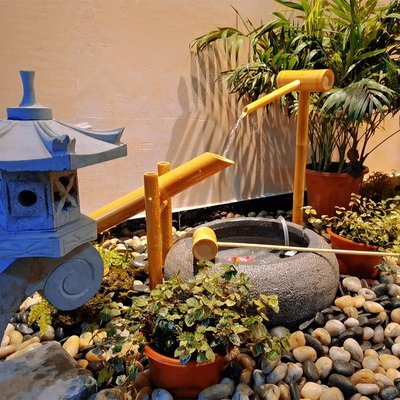 日式竹子驚鹿石缽流水戶外庭院擺件花園別墅禪意造景魚缸竹制流水滿減 促銷 夏季