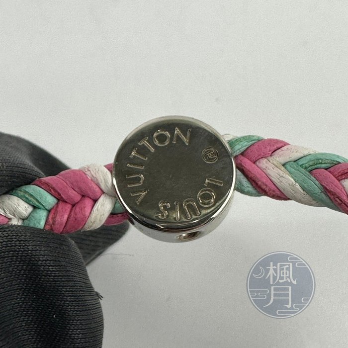 BRAND楓月 LOUIS VUITTON 路易威登 M6793E 粉色皮手繩 手環 手鍊 配件 飾品