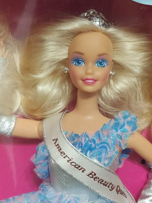 骨董芭比娃娃美國選美皇后芭比American Beauty Queen Barbie/已開盒/盒損/娃娃未拆下過展台