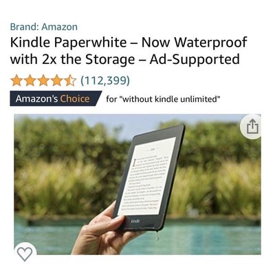 極新 無廣告 亞馬遜 電子書 閱讀器 Kindle Paperwhite 8GB，Without Ads