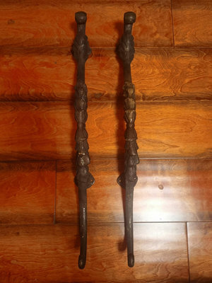 二手 銅門把手，歐美風格。長～57cm，尺寸見圖，重～.7 古玩 老物件 擺件【靜心隨緣】2443