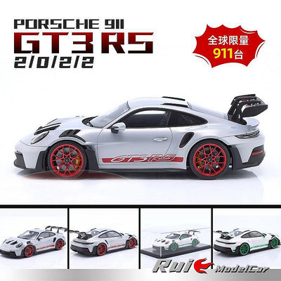 【熱賣精選】收藏模型車 車模型 預1:18德國保時捷原廠Porsche 911 GT3 RS 2022汽車模型收藏擺件