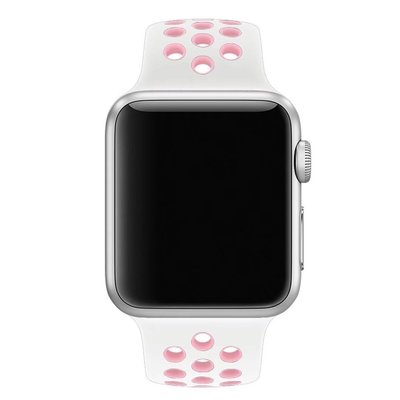 全館免運 蘋果耐克矽膠錶帶 Apple watch3/4/5/6/7/8/se蘋果雙色腕帶38 41 42 44 45 可開發票