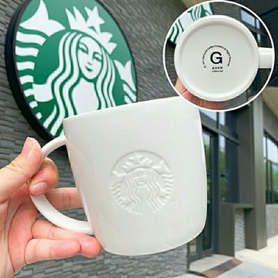 星巴克經典店用馬克杯白色陶瓷女神Logo馬克杯水杯咖啡杯現貨正品~特價